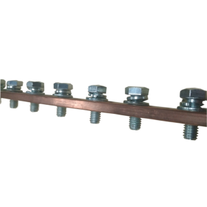 Кронштейн заземления 130х20х5, 3М6, 1-ряд, медная, 2-SM35